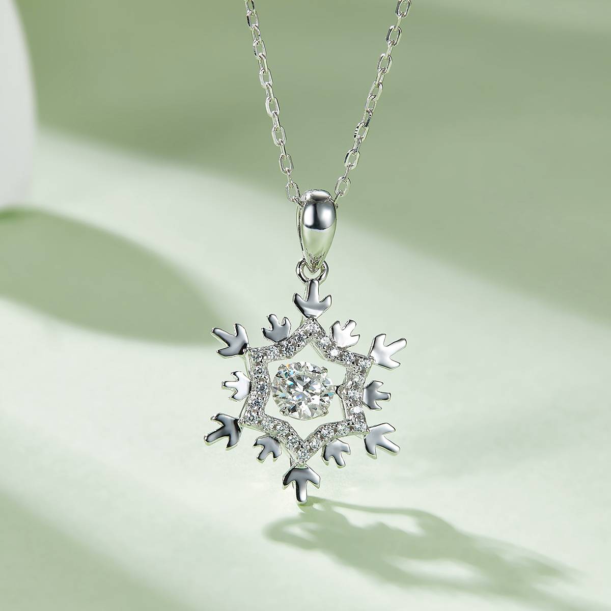Dynamic Ice Queen S925 Silver Plated Platinum Moissanite Necklace 50 Points D-Class